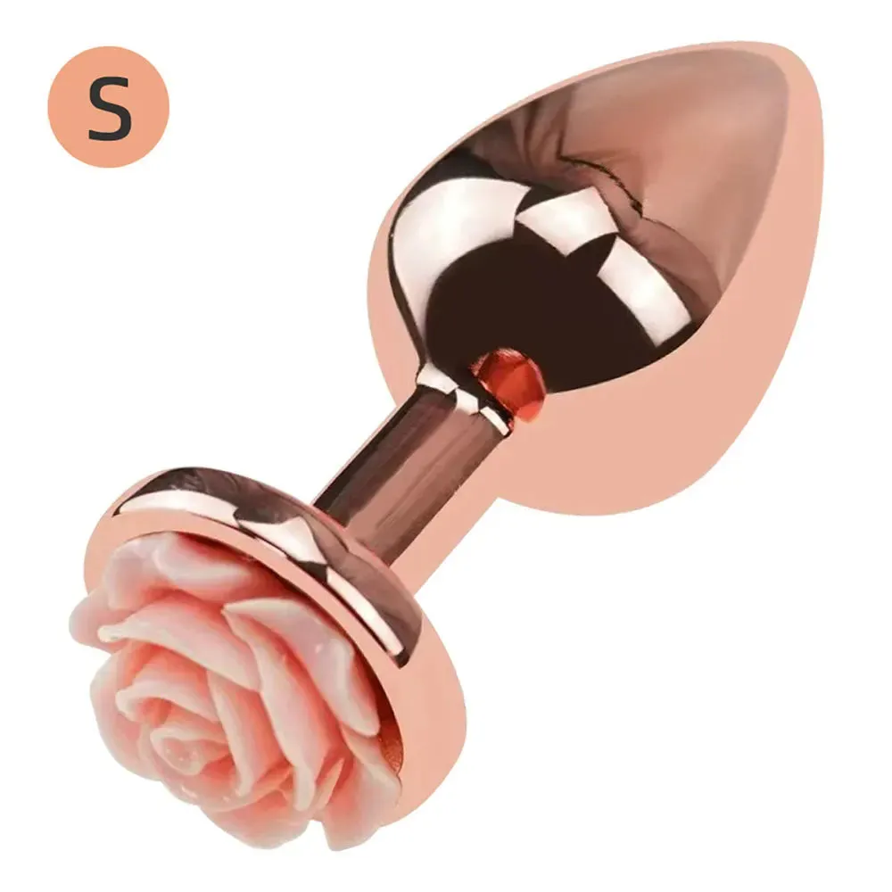Rose Gold Butt Plug - 3pcs Metal Anal Plug Sex Toys for Men Women Beginners