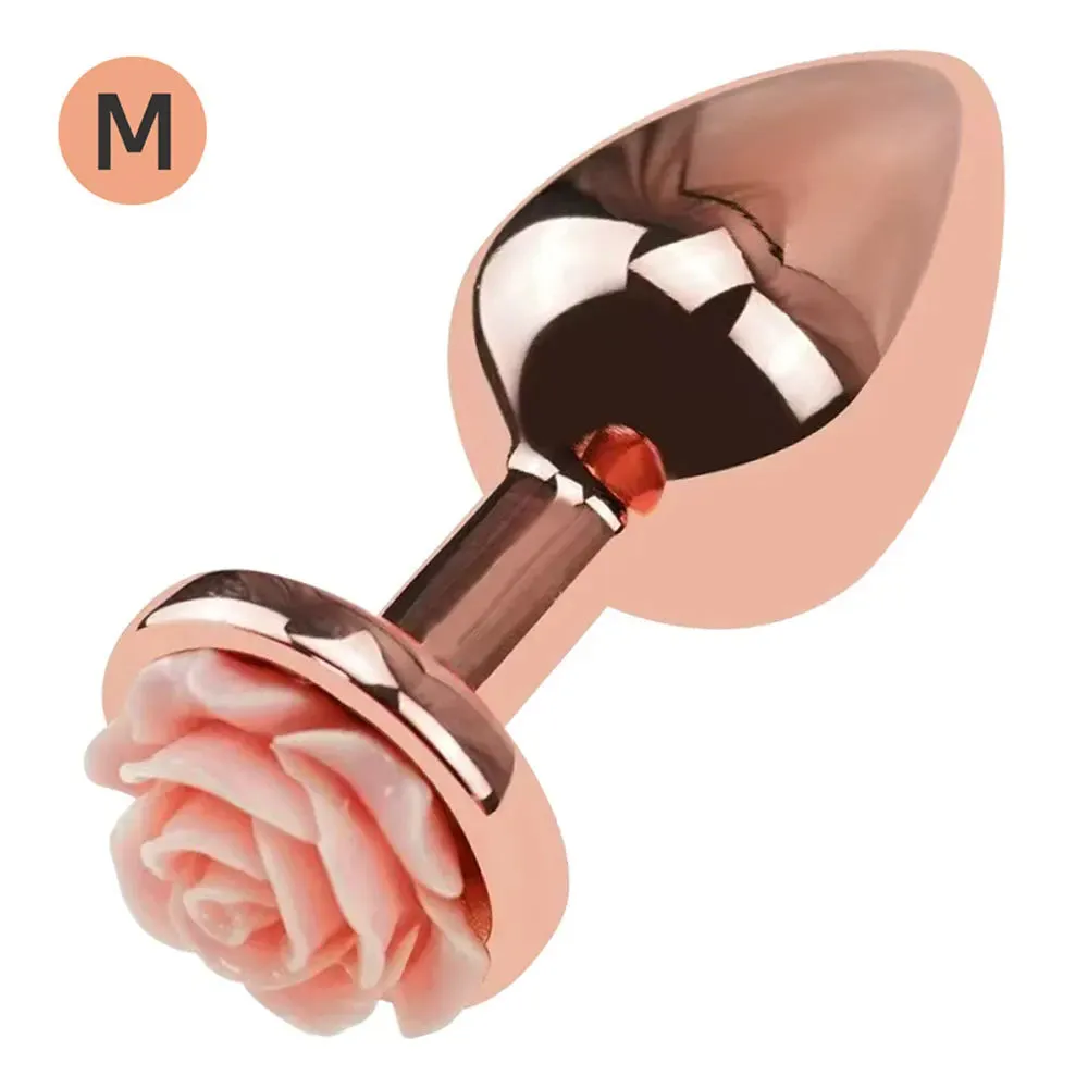 Rose Gold Butt Plug - 3pcs Metal Anal Plug Sex Toys for Men Women Beginners