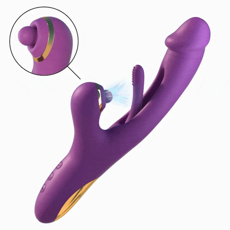 Sam Series - G Spot Vibrator with Flapping. Vibration & Clitoral Suction