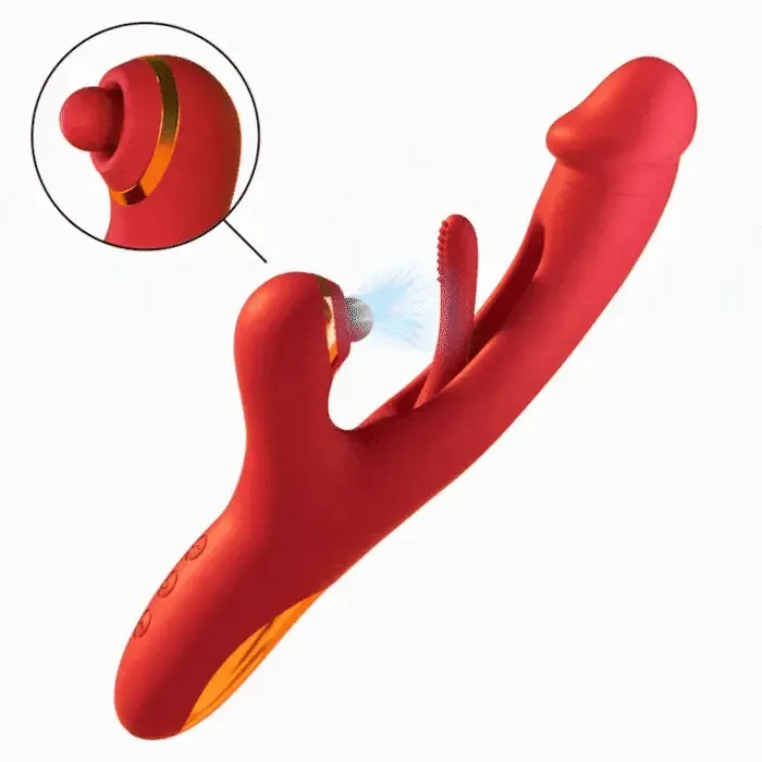 Sam Series - G Spot Vibrator with Flapping. Vibration & Clitoral Suction
