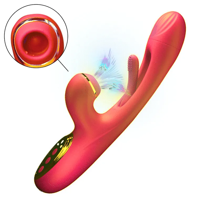 Sam Series - G Spot Vibrator with Flapping. Vibration & Clitoral Suction