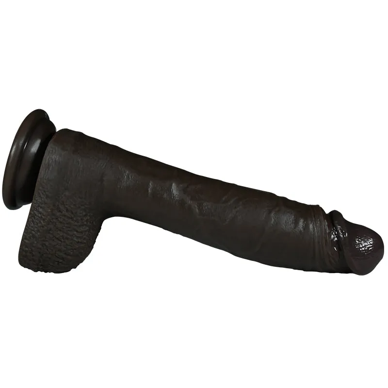 Slender Waist Realistic Black Dildo - Remote Control Vibrating 7 inch Penis  Anal Sex Toys