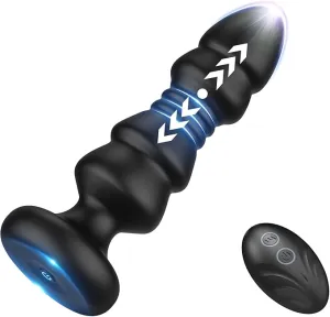 SlipTip - Thrusting Anal Plugs Prostate Massager - Butt Plug G Spot Vibrator for Male and Female