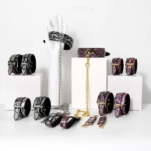 Snake Print Design Bondage Boutique Submissive Special Bondage Kit (10 Piece)