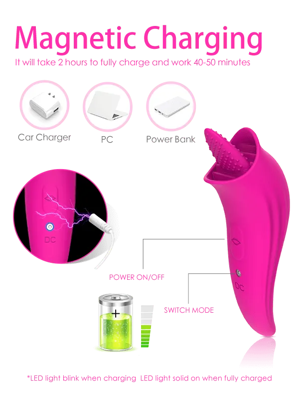 Spicy | 8 Modes G-Spot Stimulator Clit Licker 2 in 1 Tongue Vibrator