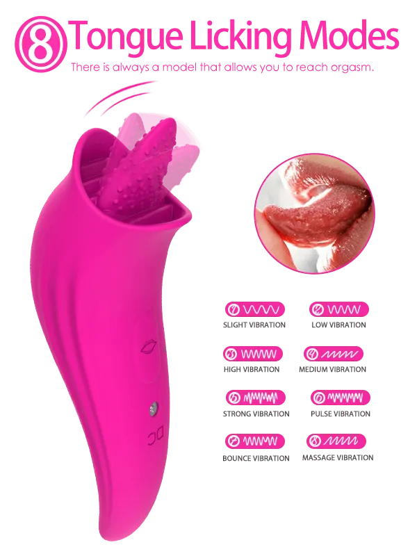 Spicy | 8 Modes G-Spot Stimulator Clit Licker 2 in 1 Tongue Vibrator