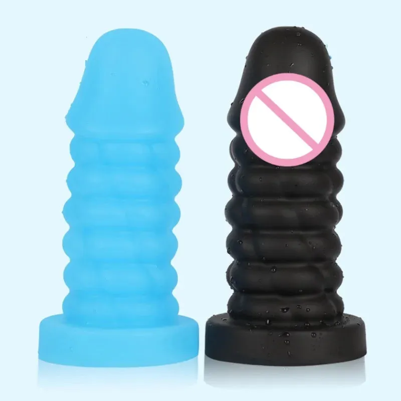 Sprial Bullet Anal Dildo Butt Plug - Silicone Vagina Prostate Massage Sex Toys for Women Men