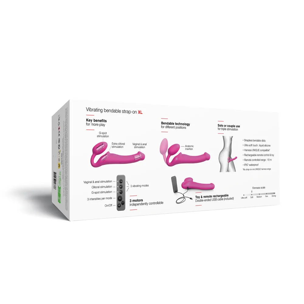 Strap-On-Me Vibrating Bendable Strap-On XL Fuchsia