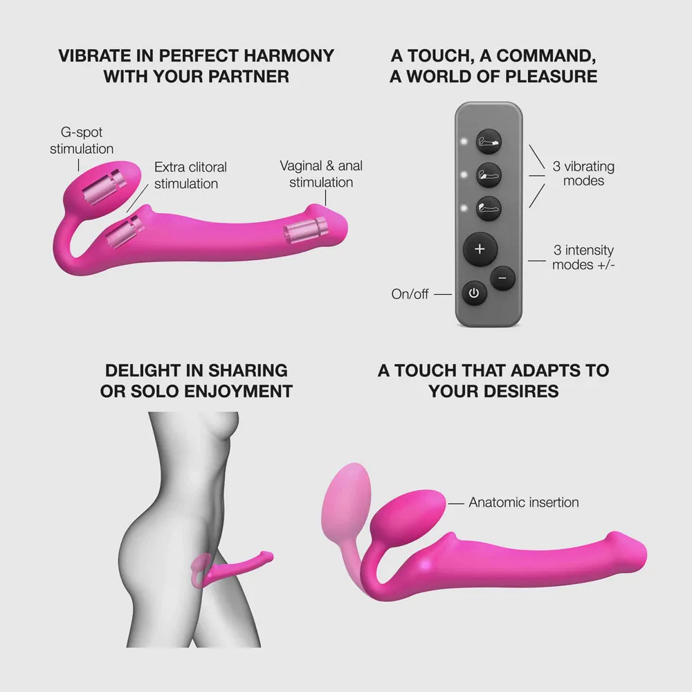 Strap-On-Me Vibrating Bendable Strap-On XL Fuchsia