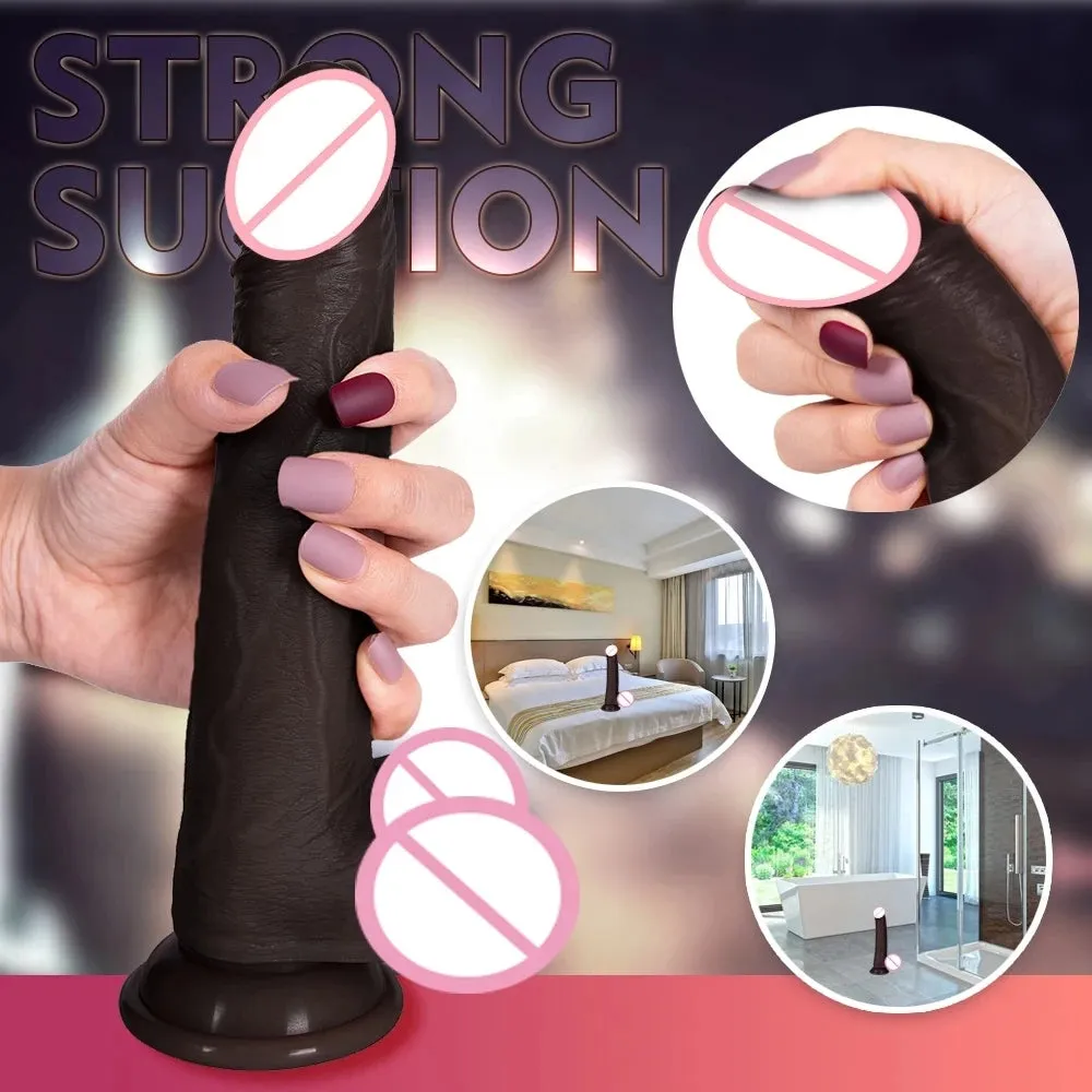 Strapless Strap On Thrusting Dildo - Remote Control 360° Rotating Realistic Dildos Suction Cup Hands-free Play