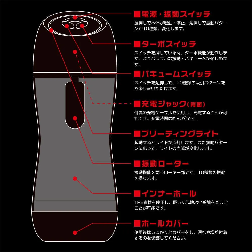 T-Best - Juppo Aurora Vibration Vaccuum Stroker Masturbator (Black)
