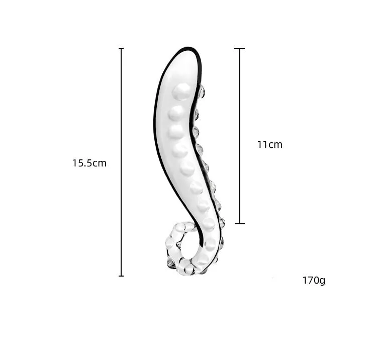Tentacle Textured Sensual Glass Dildo 6 inches