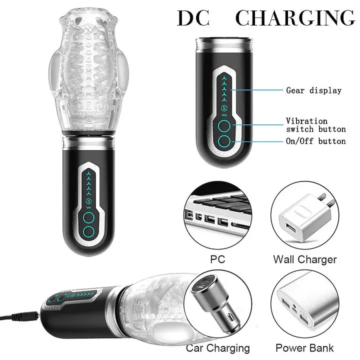 The Male Rose 3 - Thrusting Rotating Dual Vibrating Male Masturbator