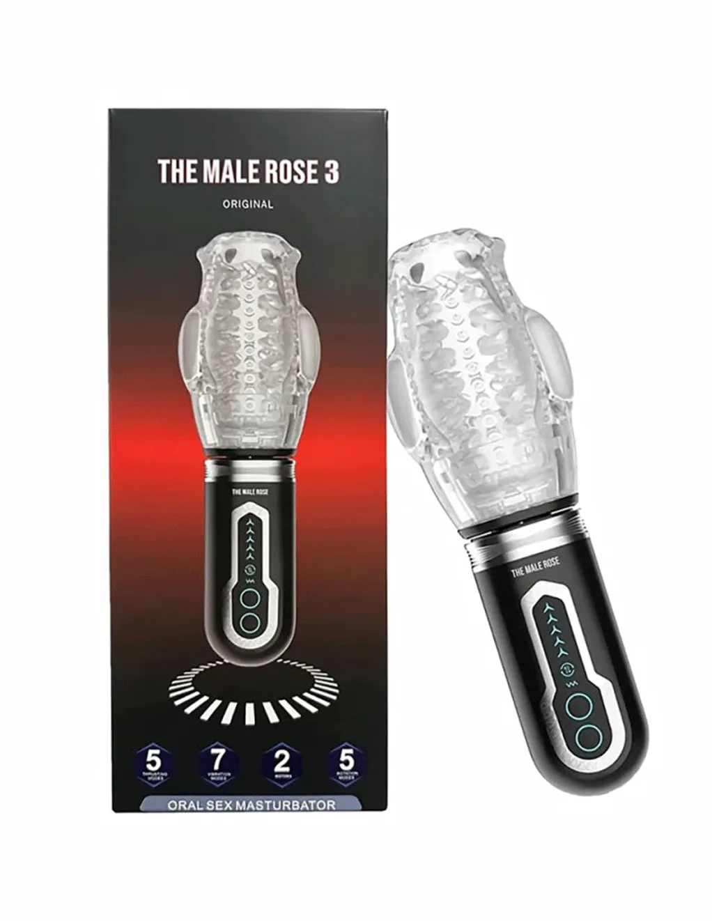 The Male Rose 3 Thrusting Vibrating Rotating Stroker