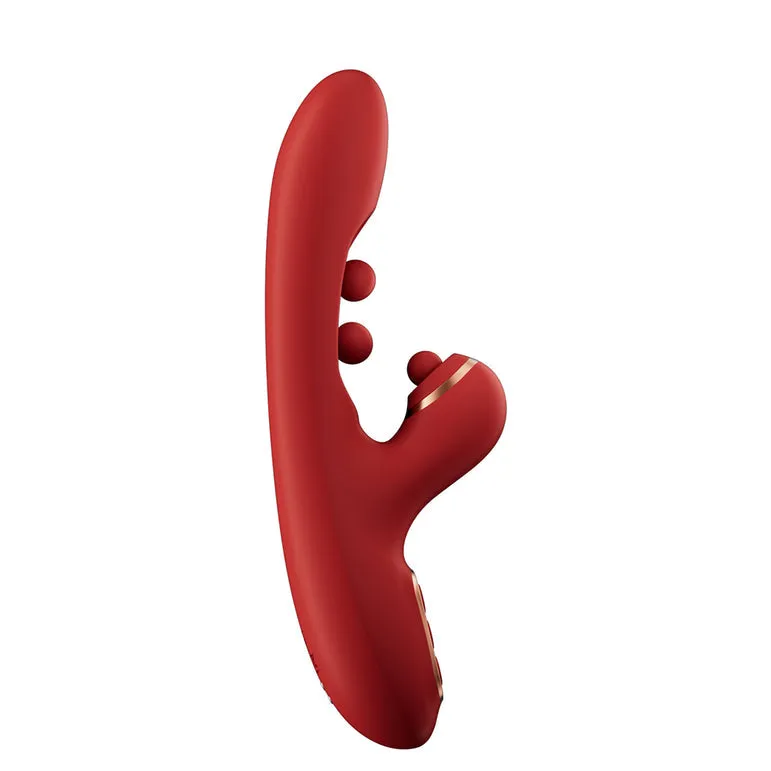 Tickler Wiggling G-Spot Vibrator & Tapping Clitoral Stimulator - Red