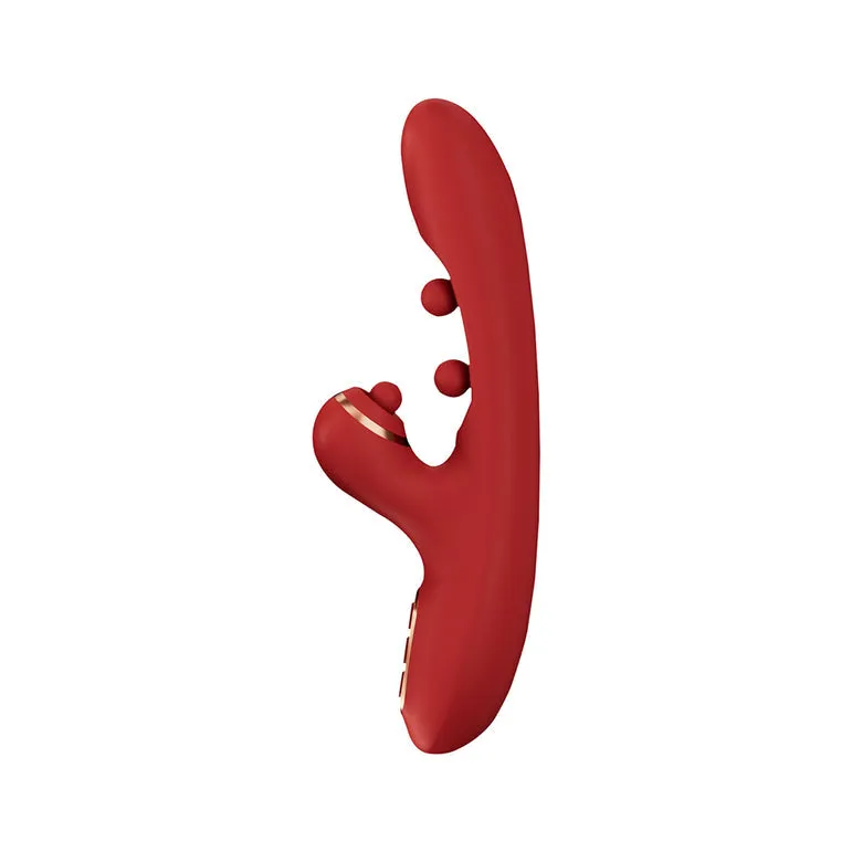 Tickler Wiggling G-Spot Vibrator & Tapping Clitoral Stimulator - Red