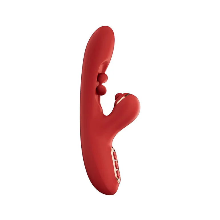 Tickler Wiggling G-Spot Vibrator & Tapping Clitoral Stimulator - Red