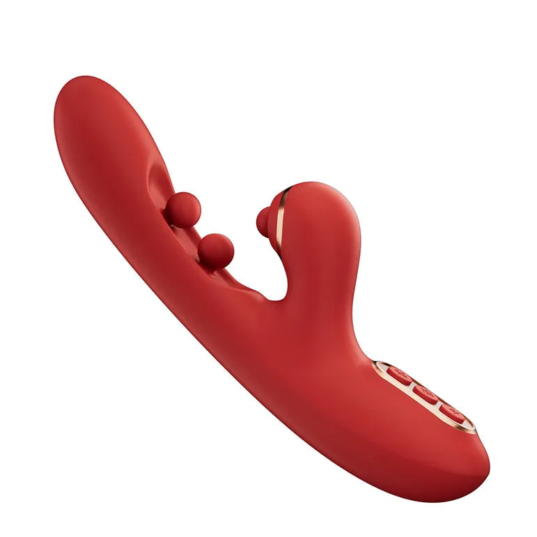 Tickler Wiggling G-Spot Vibrator & Tapping Clitoral Stimulator - Red