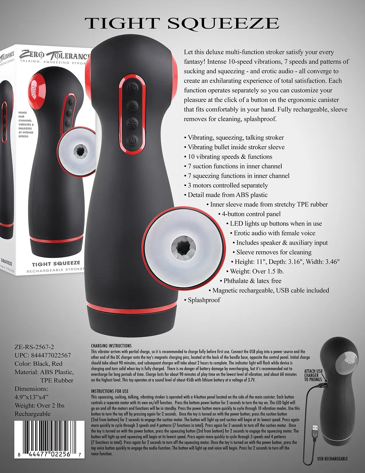 Tight Squeeze - Vibrating. Squeezing. Talking Stroker