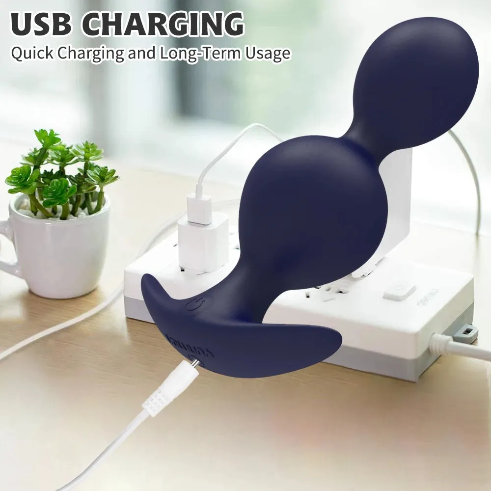 Vibrating Anal Plug Prostate Massager - Remoter Control Dual Anal Beads Sex Toys for Men Women