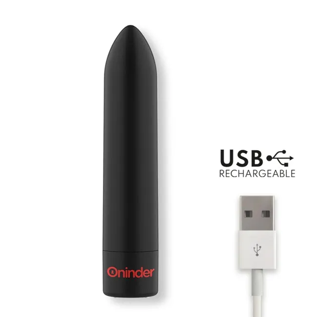 Vibrator bullet ONINDER Berlin. pentru stimularea clitorisului. control prin aplicatie. 9 functii de vibratie. rezistent la apa IPX7. negru