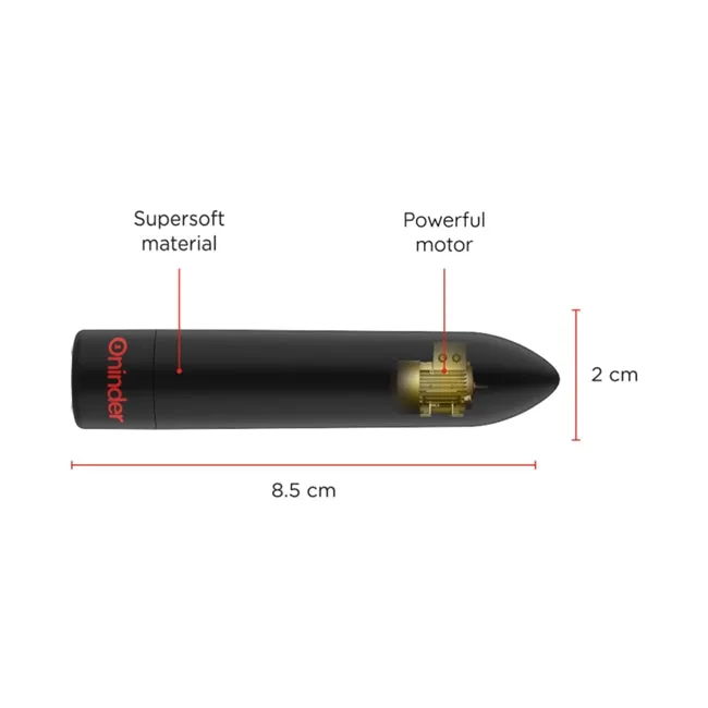 Vibrator bullet ONINDER Berlin. pentru stimularea clitorisului. control prin aplicatie. 9 functii de vibratie. rezistent la apa IPX7. negru