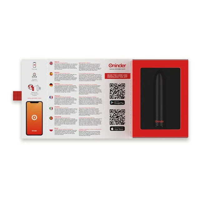 Vibrator bullet ONINDER Berlin. pentru stimularea clitorisului. control prin aplicatie. 9 functii de vibratie. rezistent la apa IPX7. negru
